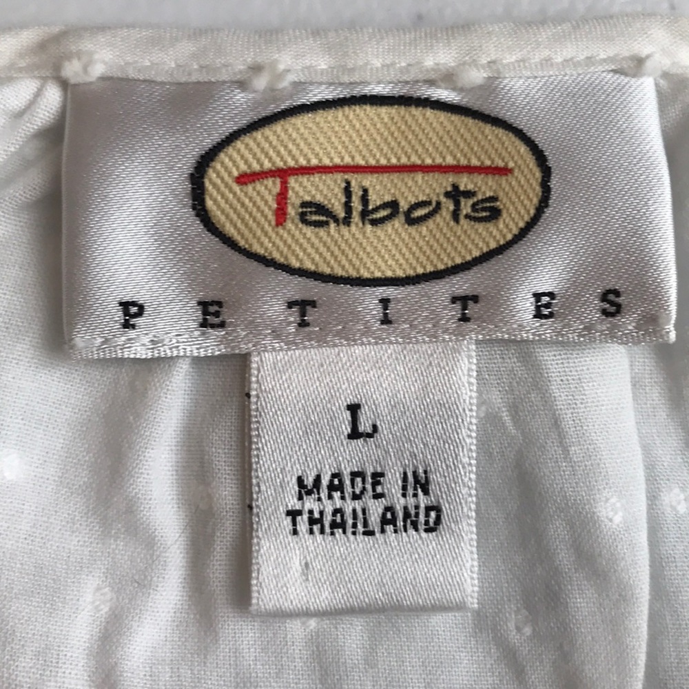 Talbots Swiss dot blouse Sz. PL - Picture 3 of 6